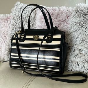 Anne Klein Striped Satchel/Crossbody